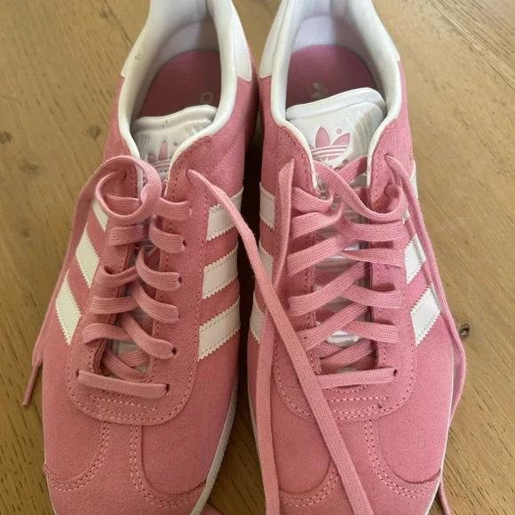 adidas Gazelle Pink and White Sneakers - Picture 3 of 6